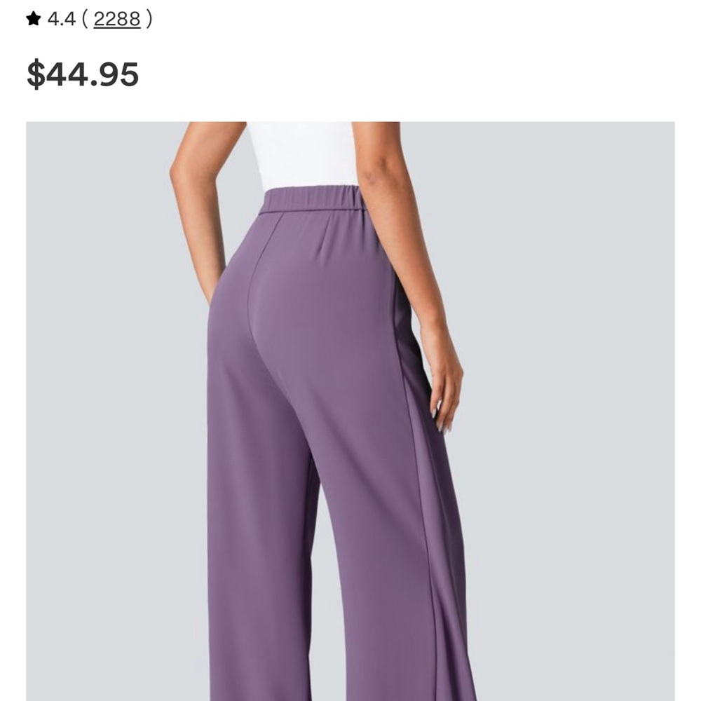 Halara Flex™ High Waisted Tie Side Wide Leg Work Pants Size Small - Picture 4 of 7